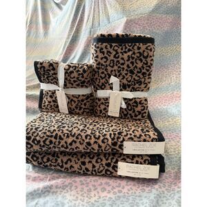 Rachel Zoe Leopard Reversible Towel Set 100% Cotton | Bath, Hand Washcloths NWT